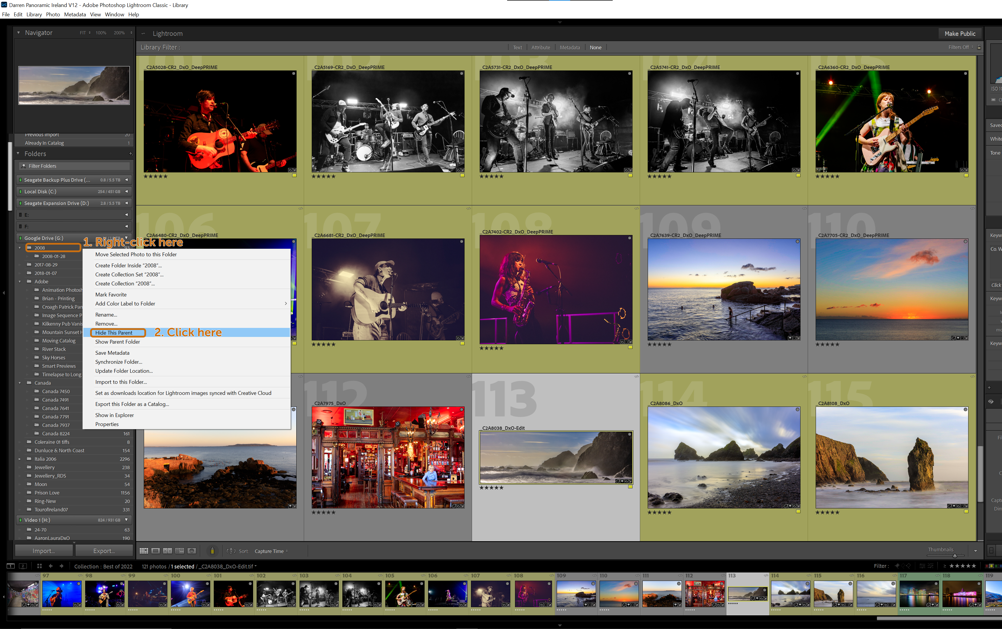 Adobe Lightroom Image Management - Hide Parent Folder Adobe Lightroom Image Management - Hide Parent Folder