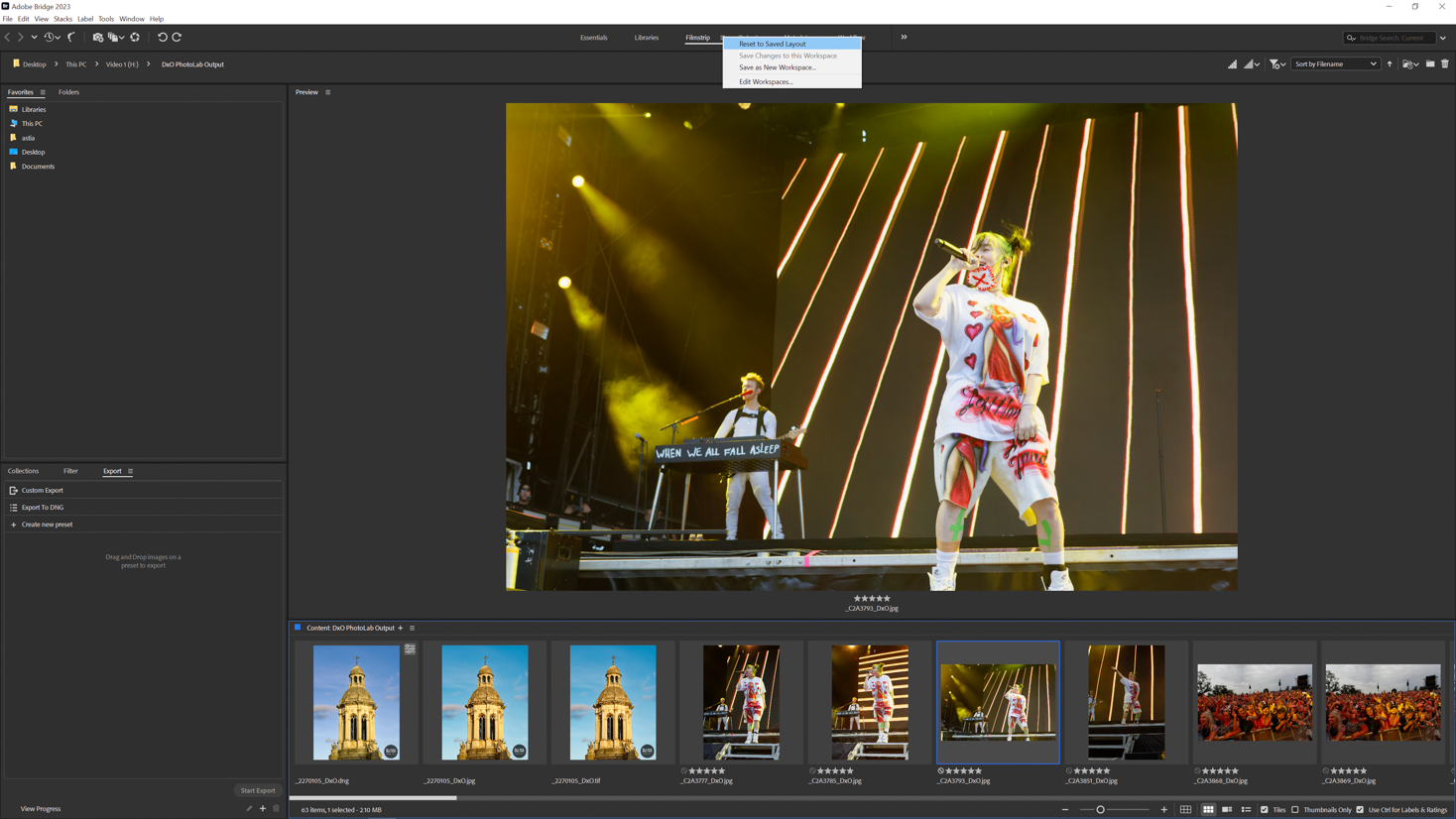 Reset Workspace Layout in Adobe Bridge Using Right Click Reset Worskspace Layout in Adobe Bridge Using Right Click