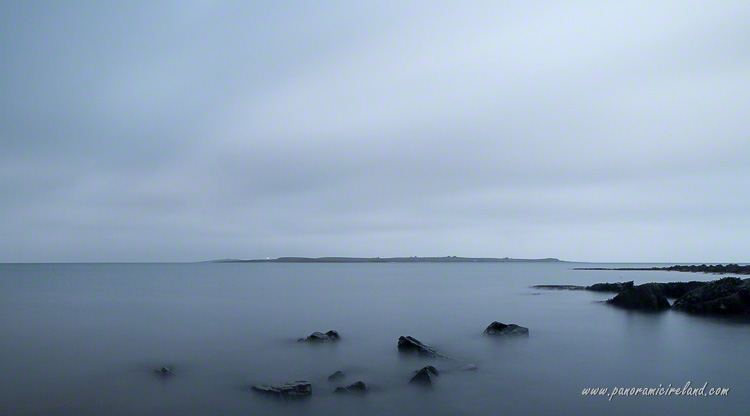 North Down coast of Northern Ireland on overcast day