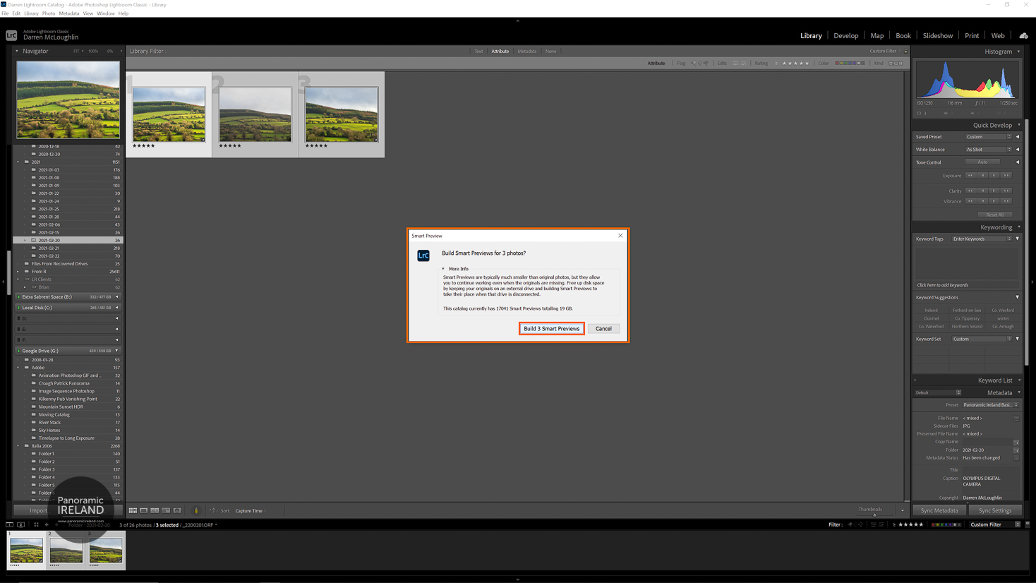 Adobe Lightroom Library Module Create Smart Previews Confirm for Multiple Images Adobe Lightroom Library Module Create Smart Previews Confirm for Multiple Images