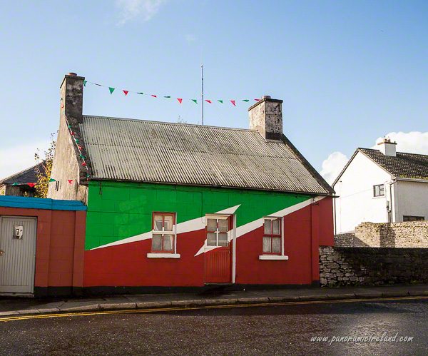 Colourful Ballinrobe building in Mayo colours