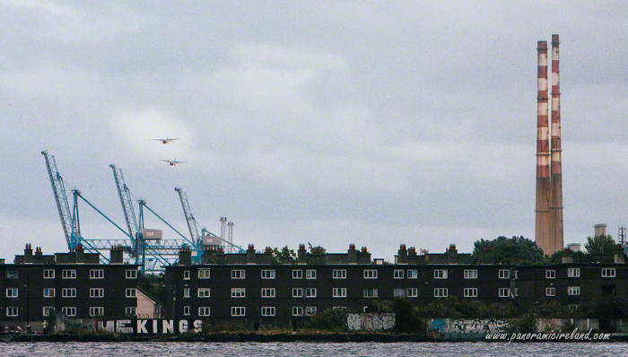 2 x Irish Air Corps CN235s flying low over Dublin