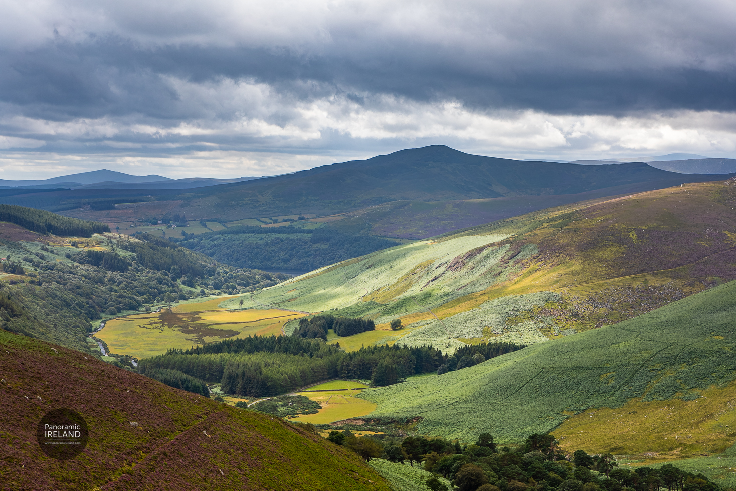 Landscape Image of Green Mountains in Wicklow, Ireland with no Polarising Filter Landscape Image of Green Mountains in Wicklow, Ireland with no Polarising Filter