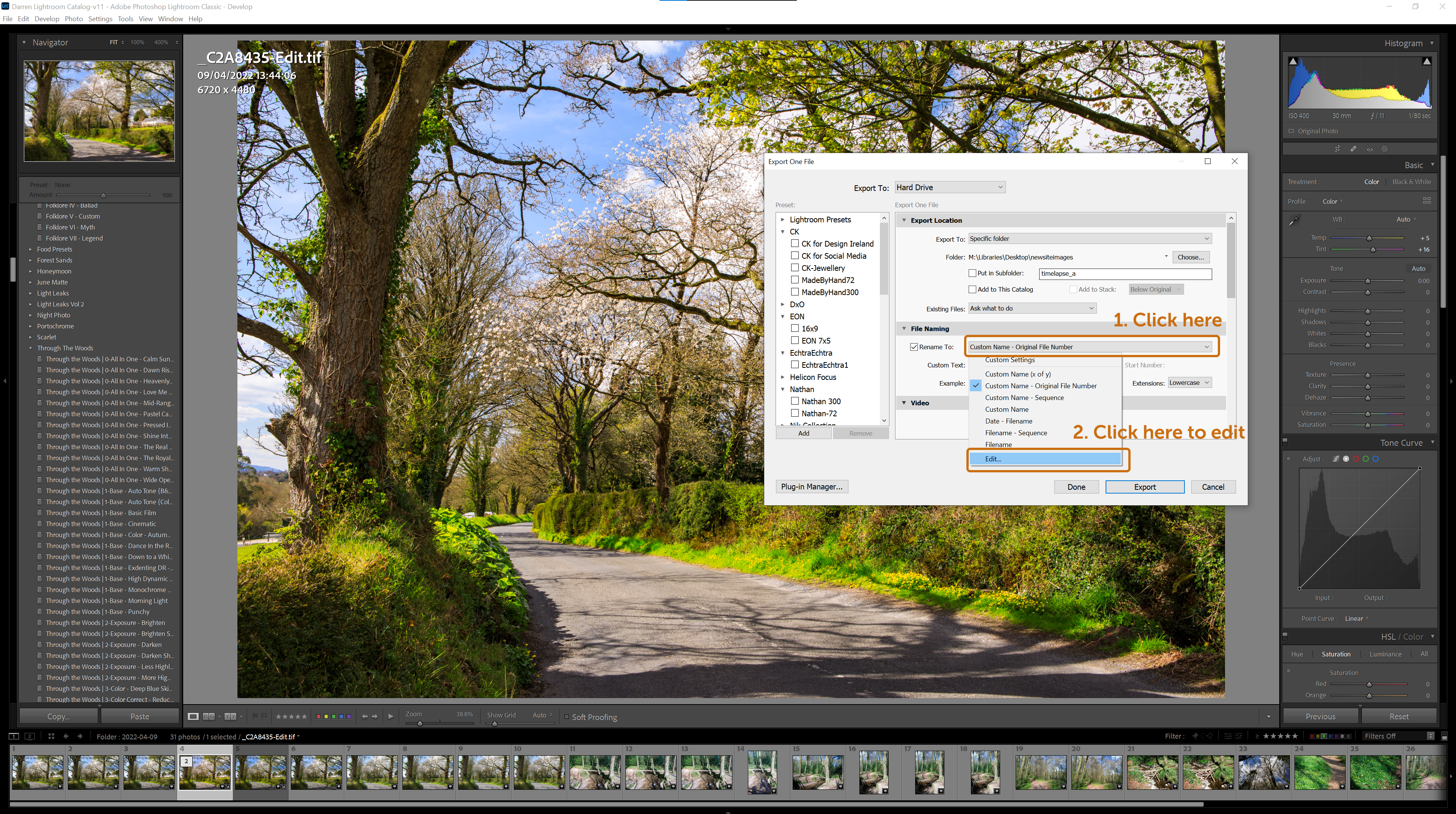 Adobe Lightroom File Naming