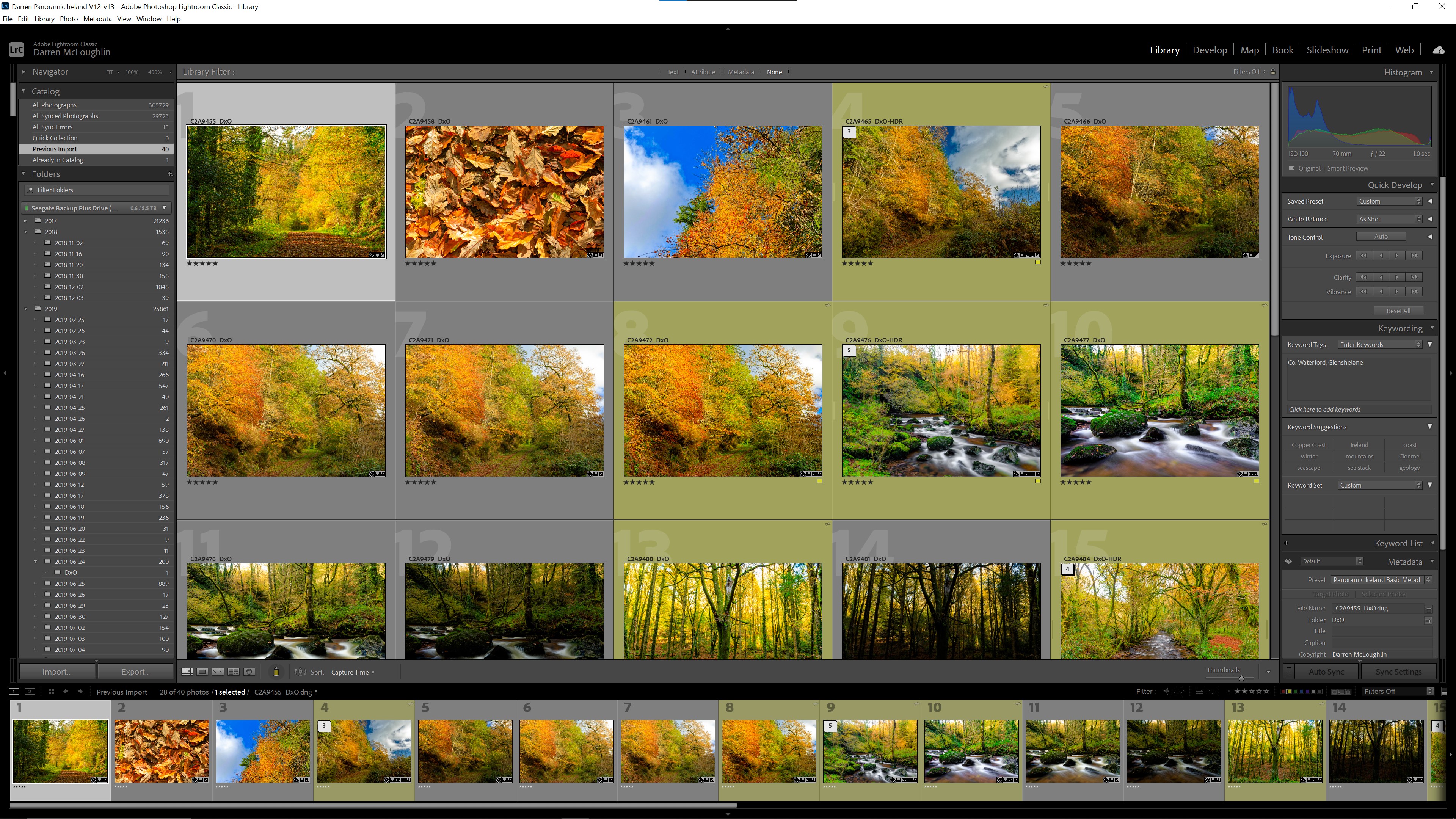 Previous Import in Adobe Lightroom