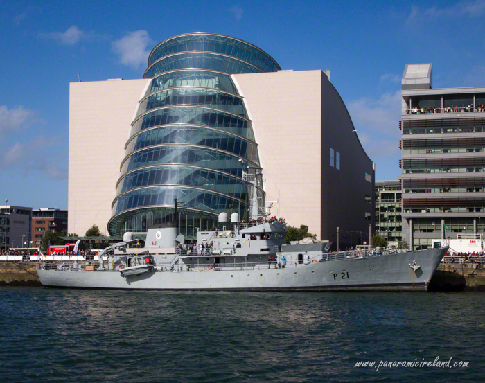 LE Emer Irish Defence Forces Ship on Liffey