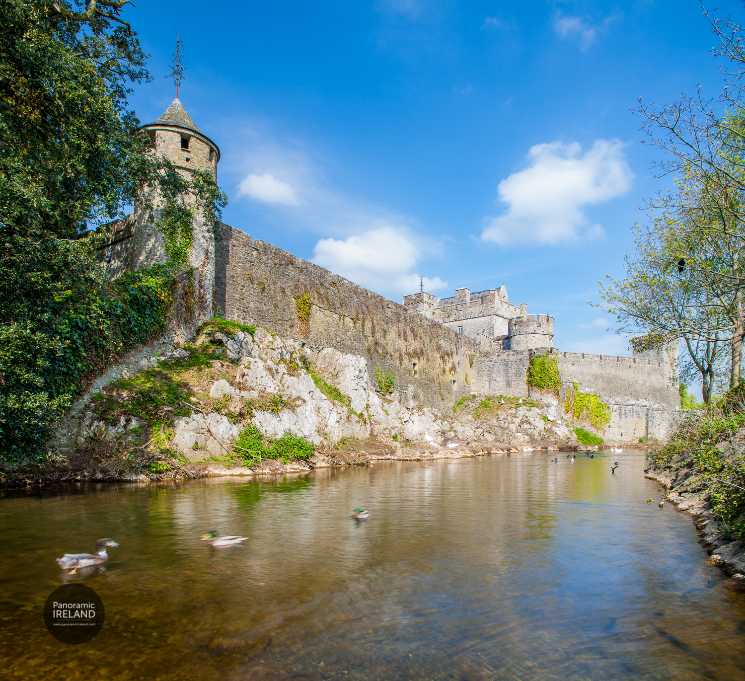 Cahir Castle surrounded by water Cahir Castle surrounded by water