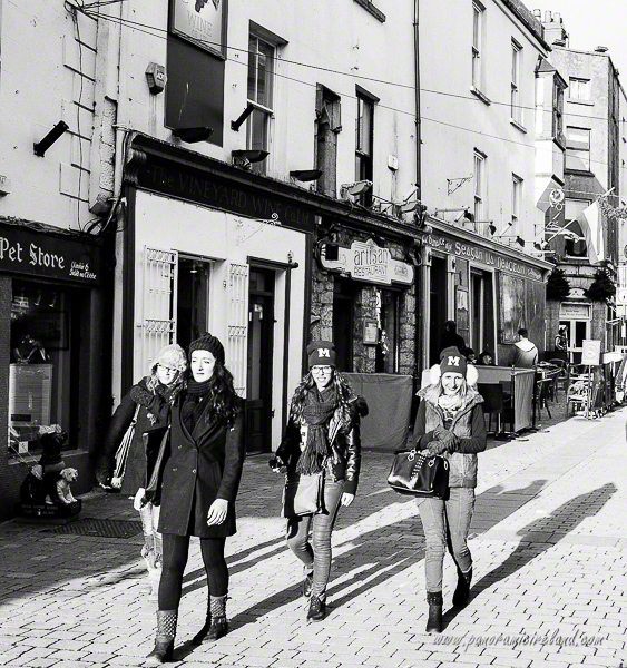 Four ladies walking through Galway