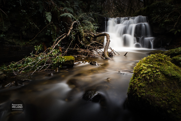 A lush winter waterfall from the west of Ireland