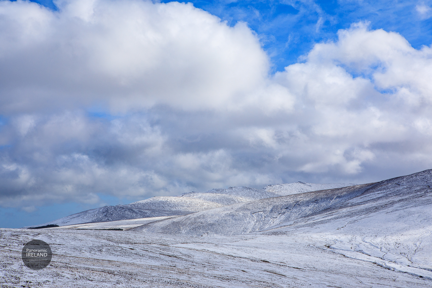 Mountain ridge with snow in winter, Ireland. Mountain ridge with snow in winter, Ireland.