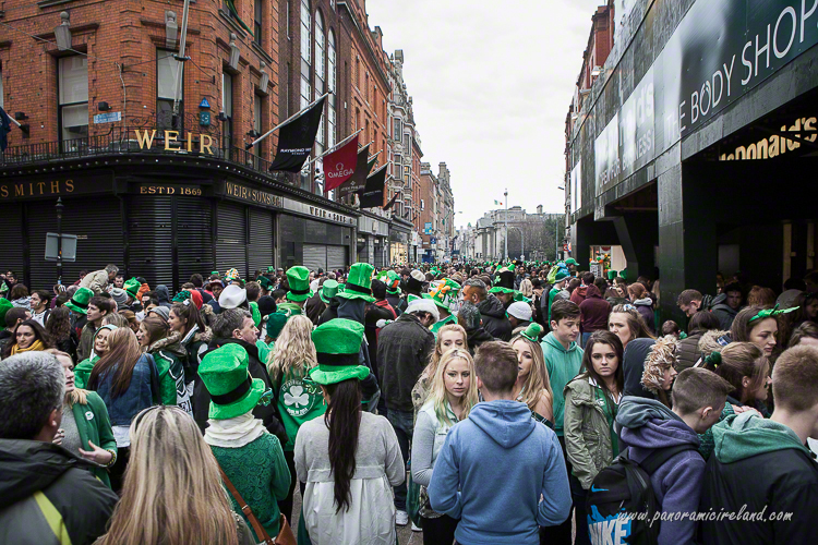Busy Grafton Street on St. Patrick's Day 2014
