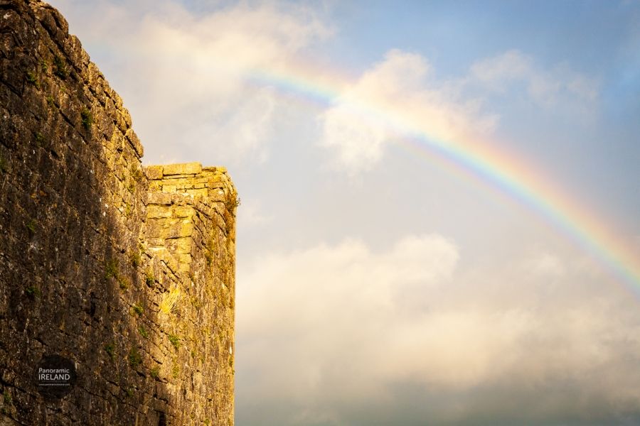 Rainbow and Old Stones on a Stormy Day in Ireland