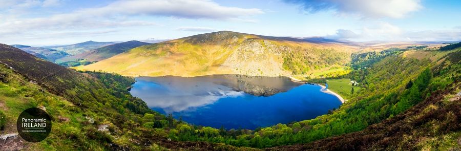 Wicklow Panorama - Lough Tay in Ireland&#039;s Wicklow Mountains