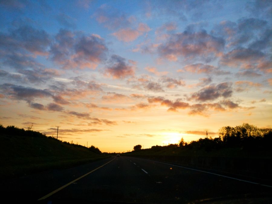 Sunrise from the road, Ireland