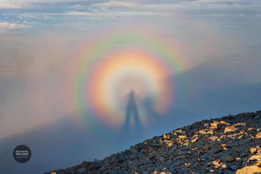 Croagh Patrick - a Brocken Spectre and Ringed Glory Panorama