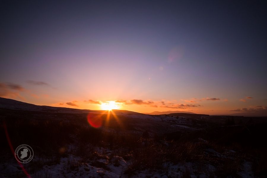 Sunset in the Mountains, with Snow - Ireland