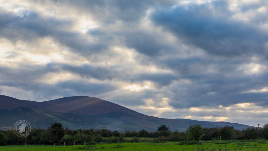 Sunrays Like Search Beams in the Irish Landscape