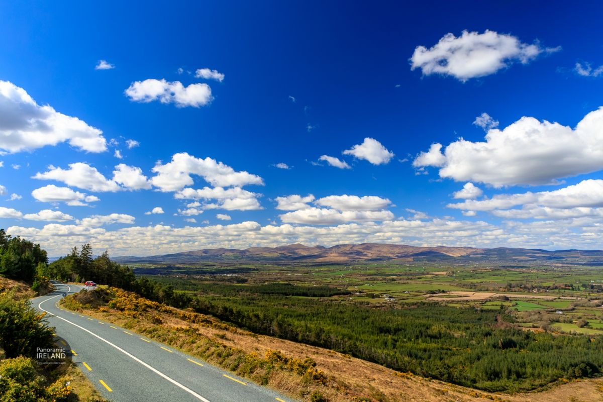 Sunshine and Blue Skies Over the Green Irish Landscape, Spring in the Countryside