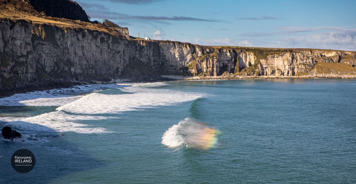 Wave Spray Rainbow in the Surf