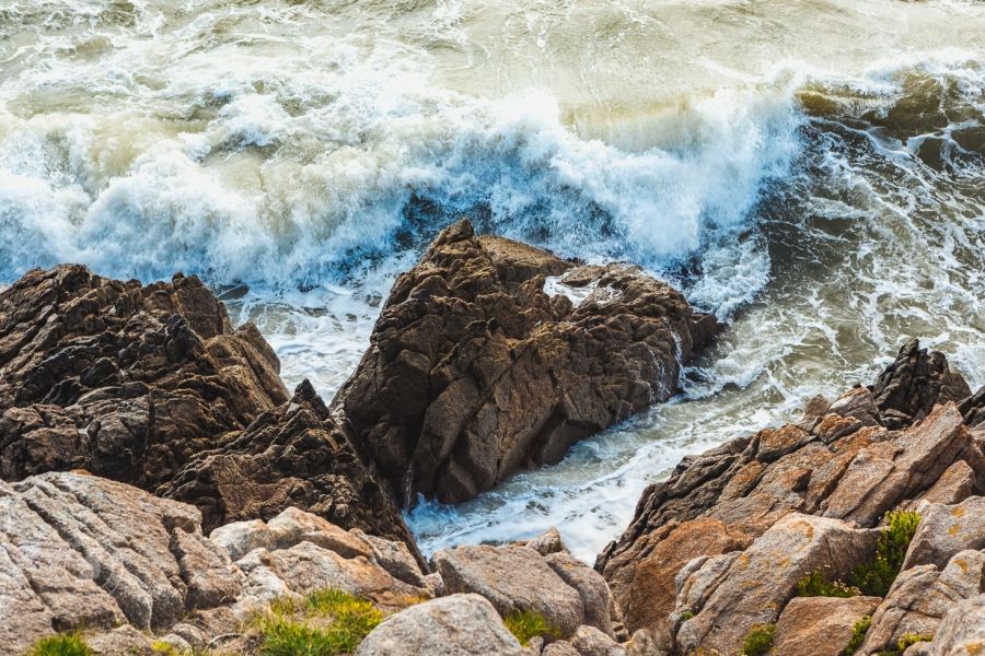 Storm Ali in Ireland, Crashing Waves by the Coast